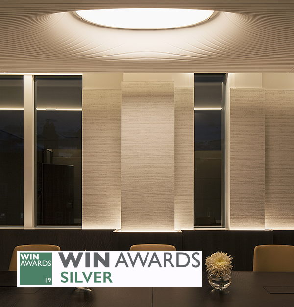 Integrated Custom Oculus Luminaire Sculptured Corian Ceiling Nulty Bespoke WIN Awards 2019 Silver Winner