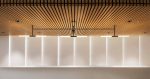 Custom Handcrafted Pendant Light Linear Batons Minimalist Sleek Design Office Reception Desk London Nulty Bespoke