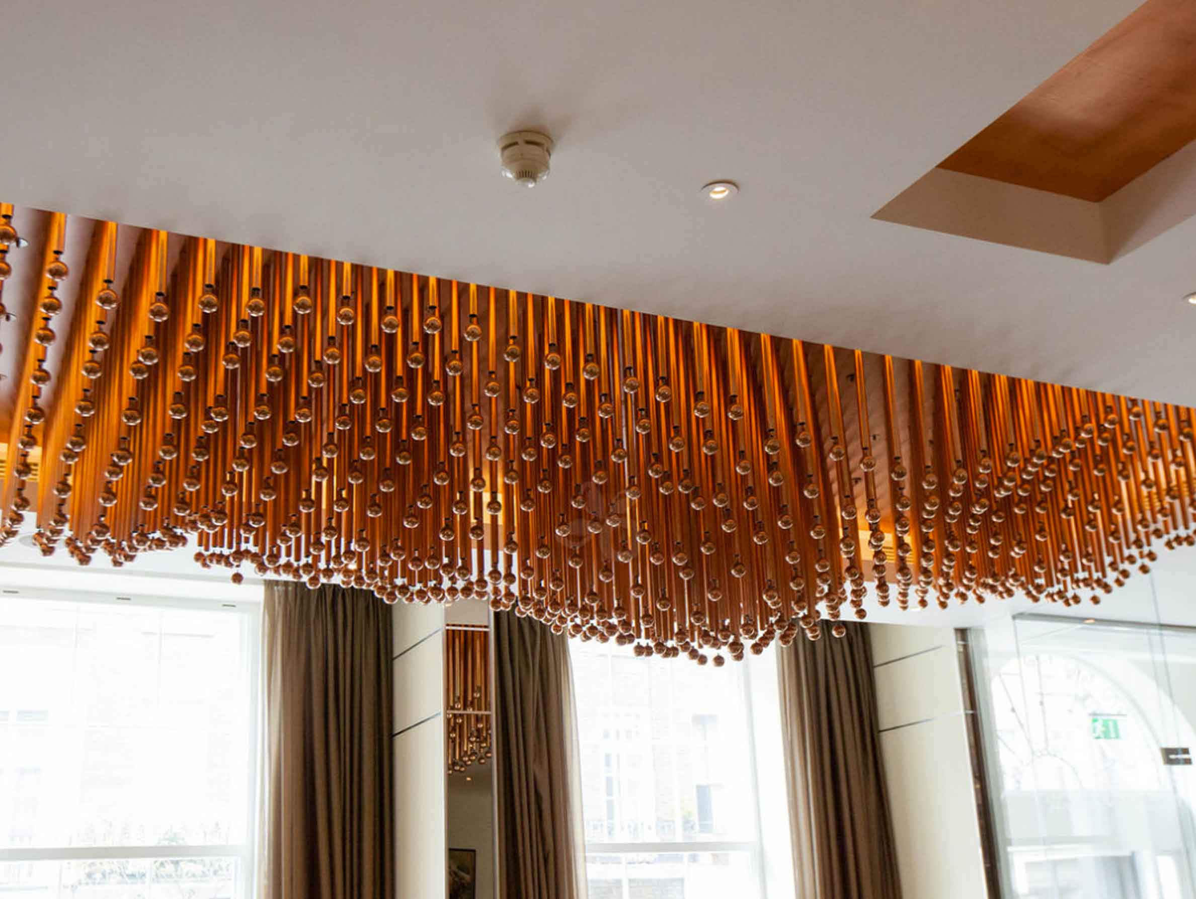 Focal Light Art Sculpture Copper Plated Rods Nulty Bespoke