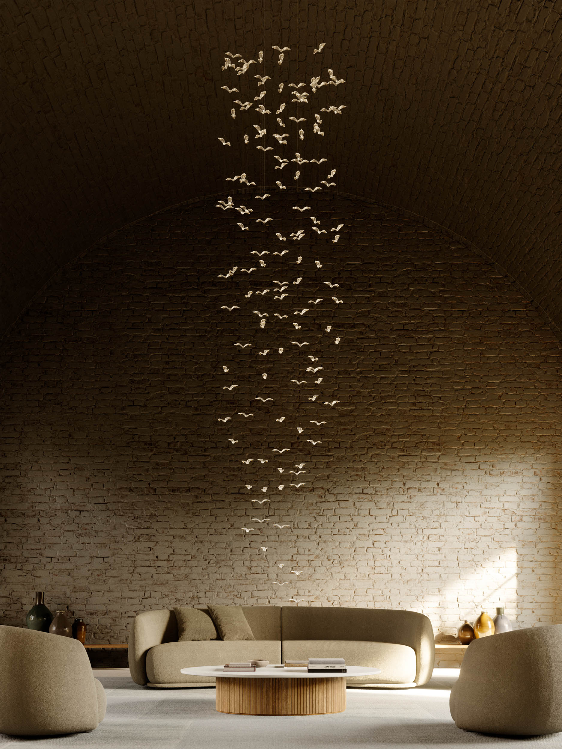 Handblown Crackled Glass Interior Design Decorative Lighting 6M Ceiling Inspiration Feature Installation Nulty Bespoke