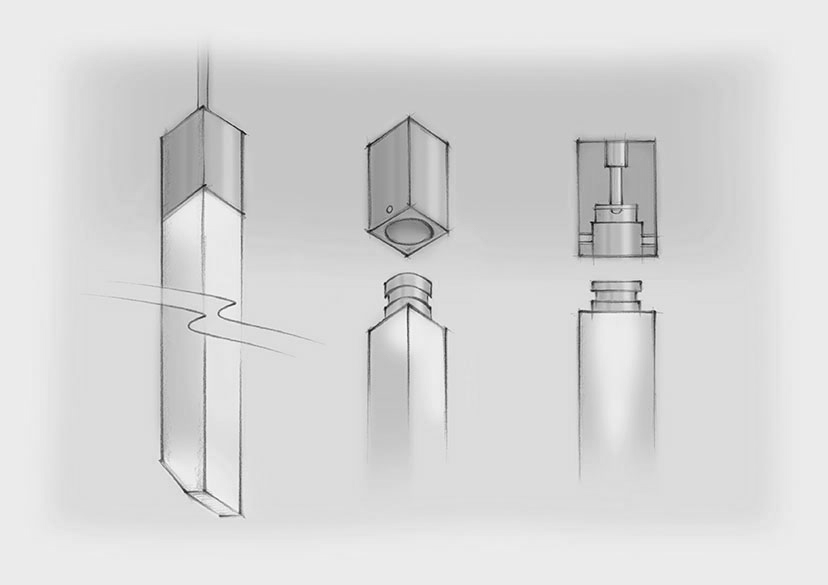 Sketch Square Acrylic Rods LED Chandelier Nulty Bespoke